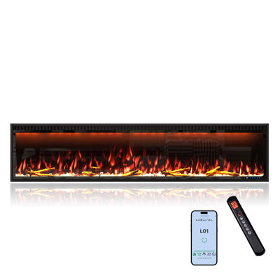 Wall Mounted/Recessed-In Electric Fireplace With Smart WIFI
