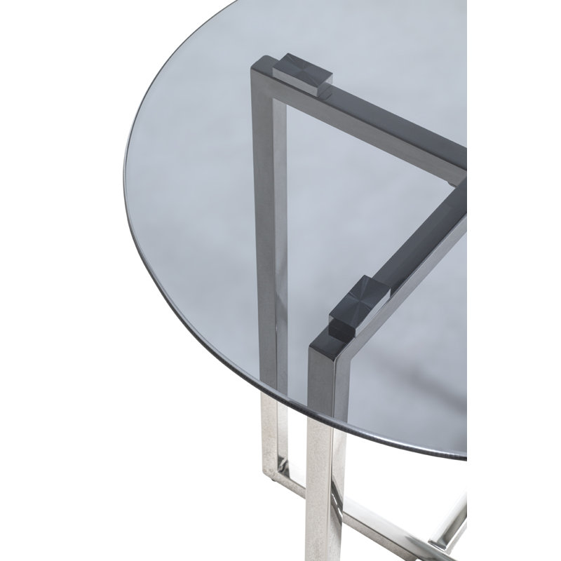 Indie-May Glass Top Frame End Table