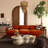 Tov Furniture Azalea Rust Orange Velvet Sofa