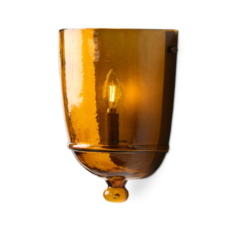 Cerie Sconce, Amber Hammered Glass