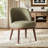 Modern Barrel Faux Leather Upholstered Accent Chair with Solid Wood Legs-600978498