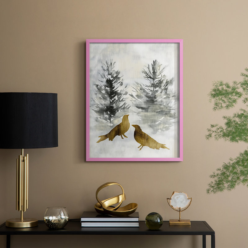Reproduction encadrée - bois massif, H 15 po x l 12 po, Rose