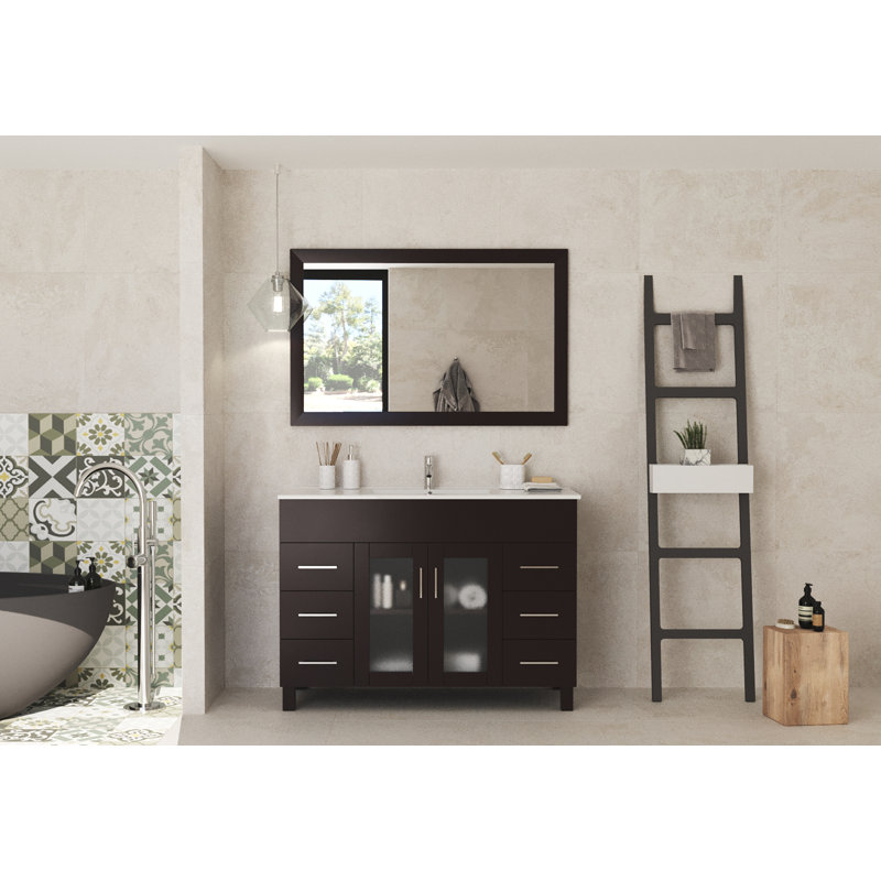 Ensemble de meuble-lavabo simple 47,64 ", Marron