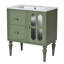 Charmant meuble-lavabo autoportant avec lavabo en résine et compartiments de rangement