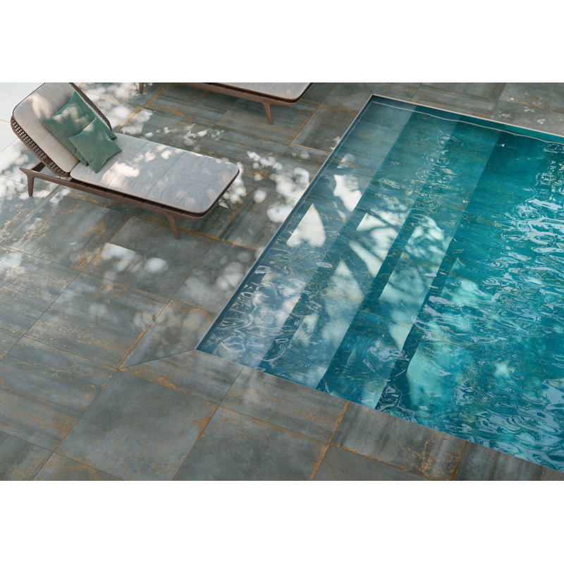 23.47 in. x 47.01 in. Porcelain Tile, Green