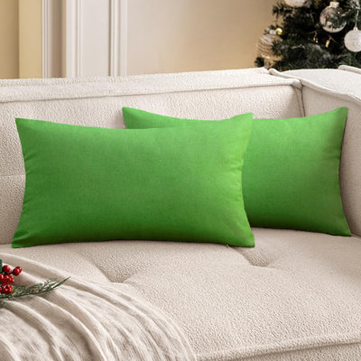 Set of 2 solid color Indoor/Outdoor Throw Pillows Lumbar support FULL set with inserts 12"x20"