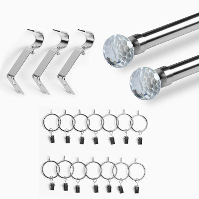Ariella Adjustable 52" to 144" Single Curtain Rod Set