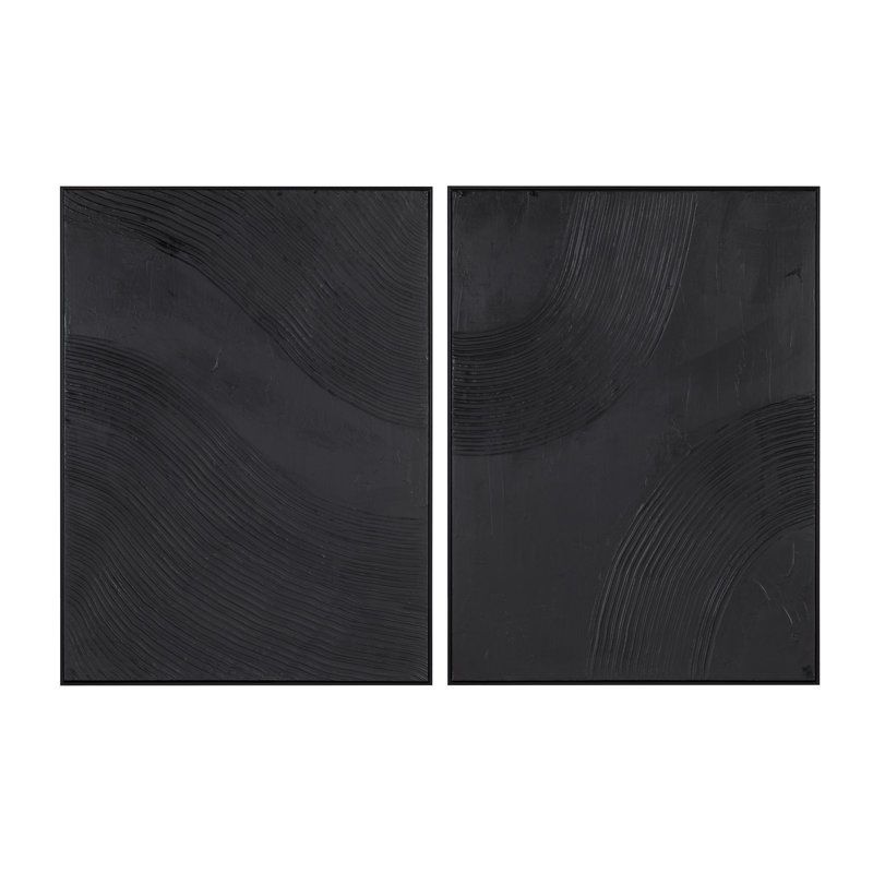 Ensemble d'art mural contemporain sur toile 2 pièces Black Ways