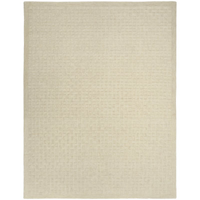 DKNY Pure Grids Ivory Beige Contemporary Indoor Rug