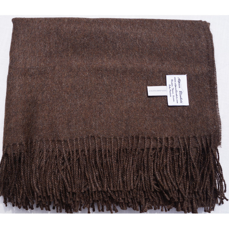 Hand Woven Throw Blanket, Light Brown