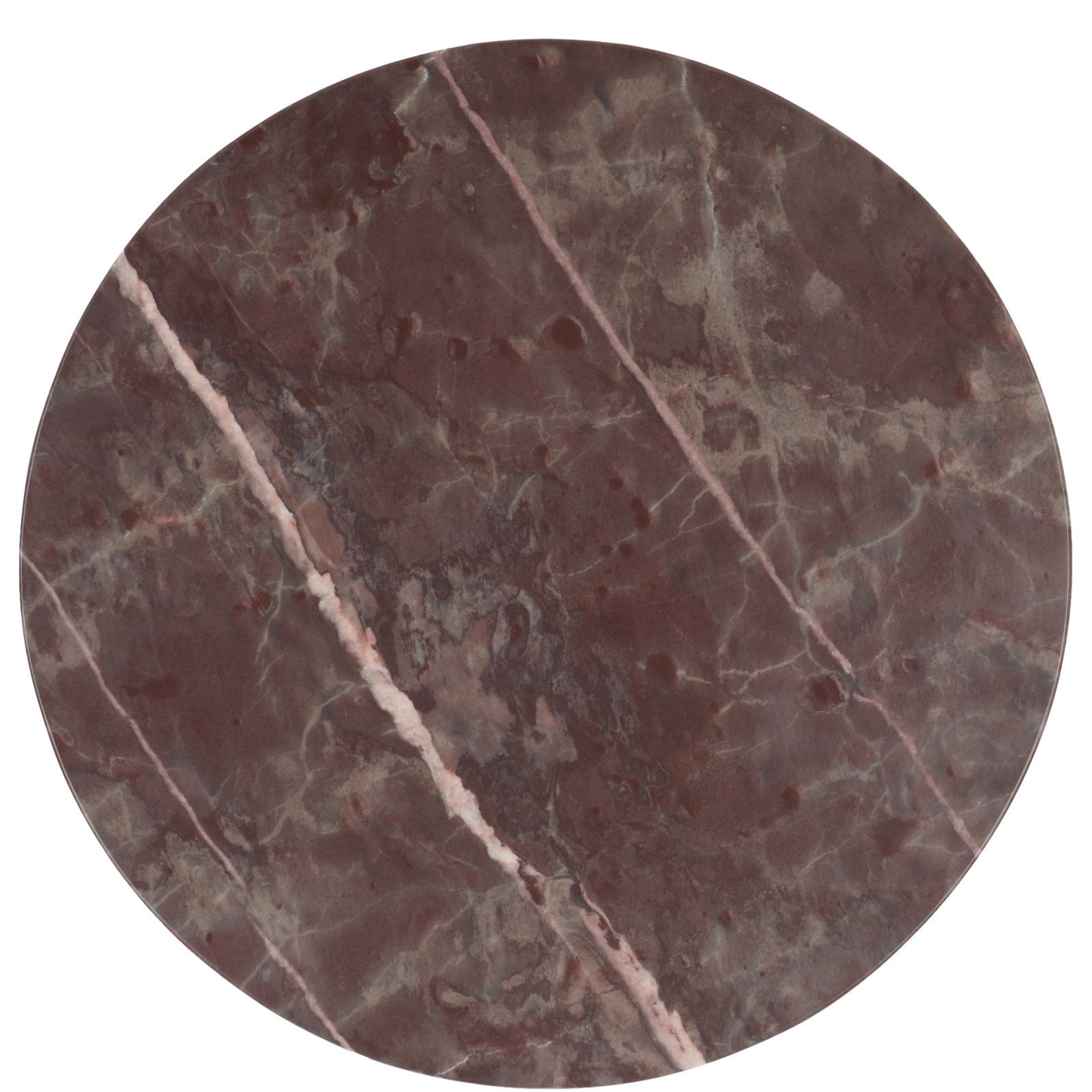 Alysson 21" Genuine Marble End Table, Maroon