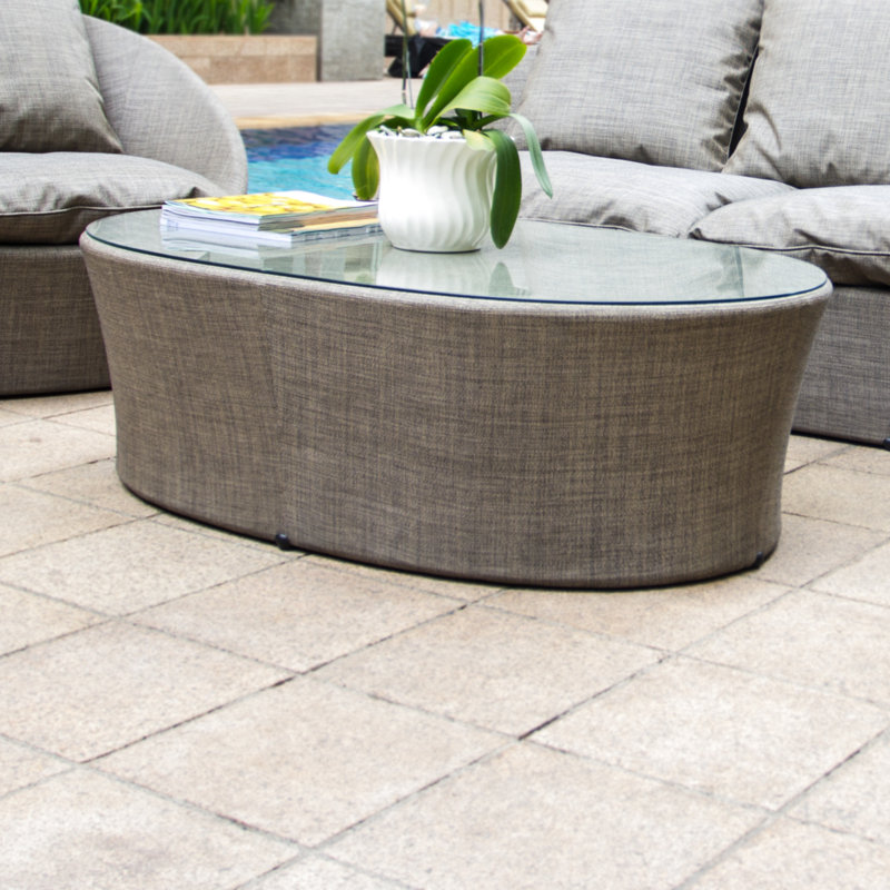 Spinner Outdoor Oval Coffee Table