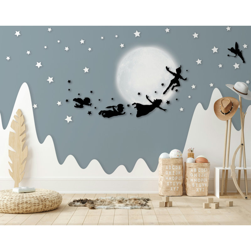 Papier peint lune et volants, L 106 po x l 187 po