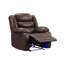 Ensemble 3 pièces: canapé inclinable, causeuse console et fauteuil inclinable oscillant avec éclairage DEL, brun-583402042