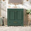 Meuble-lavabo de luxe 30 po avec lavabo en céramique, meuble-lavabo avec 2 grandes portes à fermeture douce, meuble de rangement en bois massif