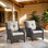 Chaises longues d'extérieur en rotin avec coussins Deb Wicker