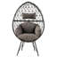 Siège d'extérieur chic avec coussin de chaise confortable noir et gris