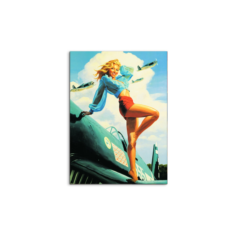Pin up Usa by Art Studio 77.5cm H x 58cm W MetalArt Materic Aluminum Satin Effect, Frameless Panel, Lightweight Ready to Hang