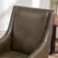 Chaise de bureau en cuir véritable Jamestown avec pieds en bois massif-1343654388