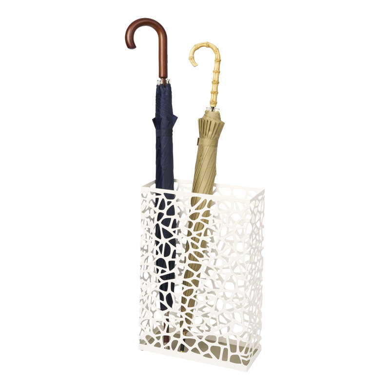 Asla Freestanding Umbrella Stand, White, 17.7" H x 11.8" W x 4.7" D, Rectangle