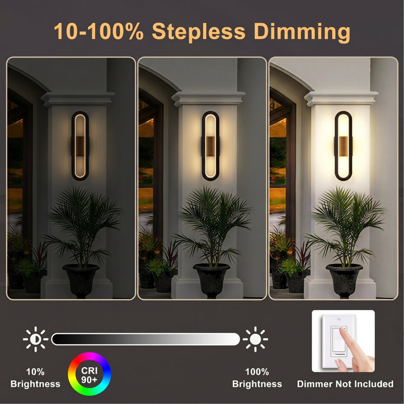 20''H Black Iron LED Dimmable Wall Sconces
