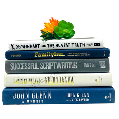 Rasalingam White Navy Gray Decorative Books