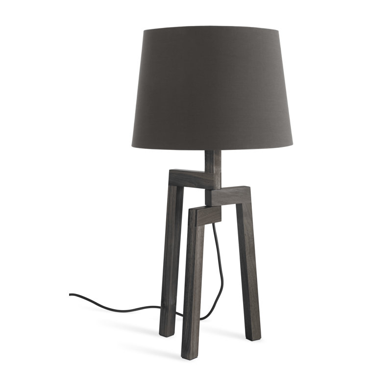 Stilt Wood Tripod Lamp, Smoke, Smoke