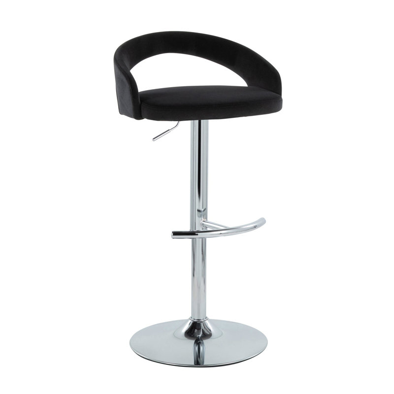 Ensemble de 3 tabourets de bar pivotants à hauteur réglable avec base chromée, revêtement en cuir PU, noir