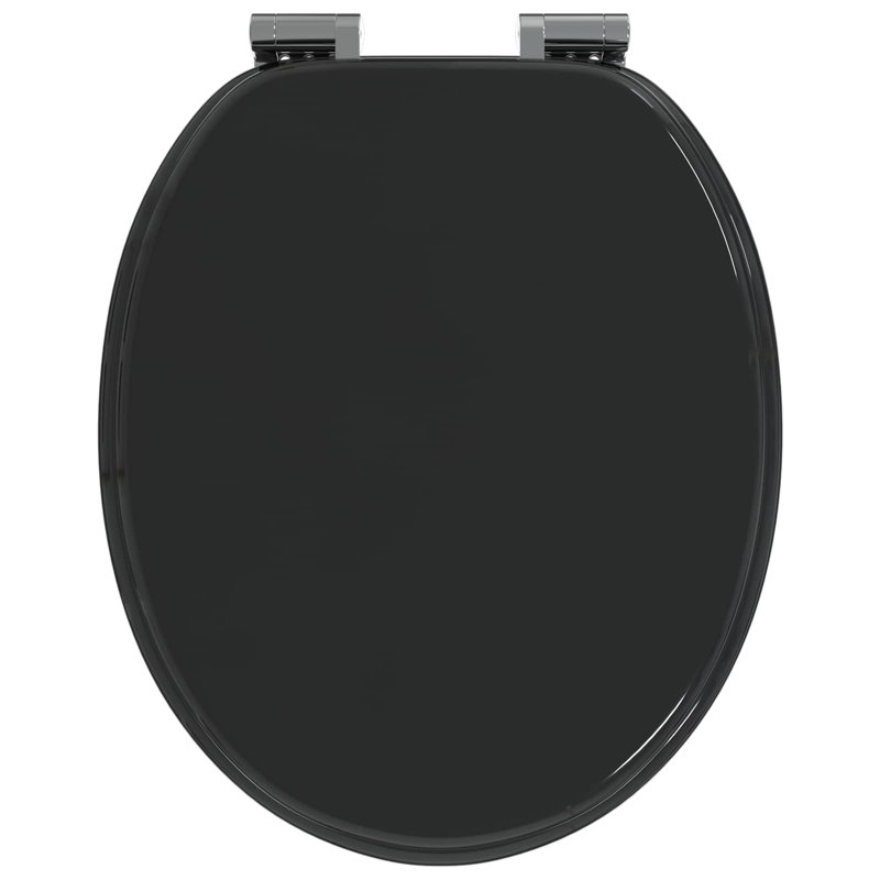 Soft-Close Toilet Seat 44 X 38 Cm MDF Board, Black