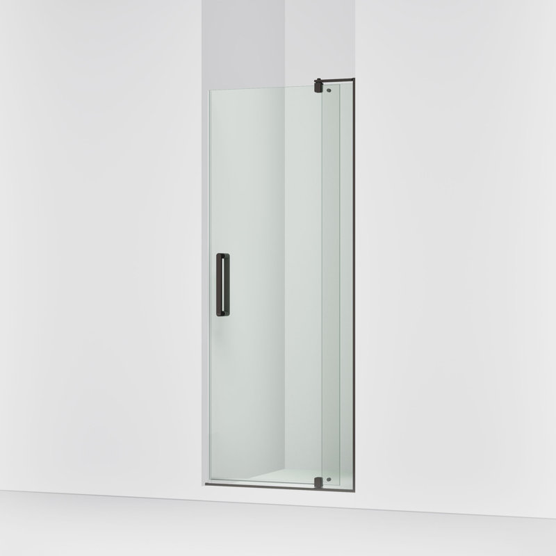 Revel 27.25'' x 74'' Pivot Shower Door with CleanCoat Technology, Anodized Dark Bronze
