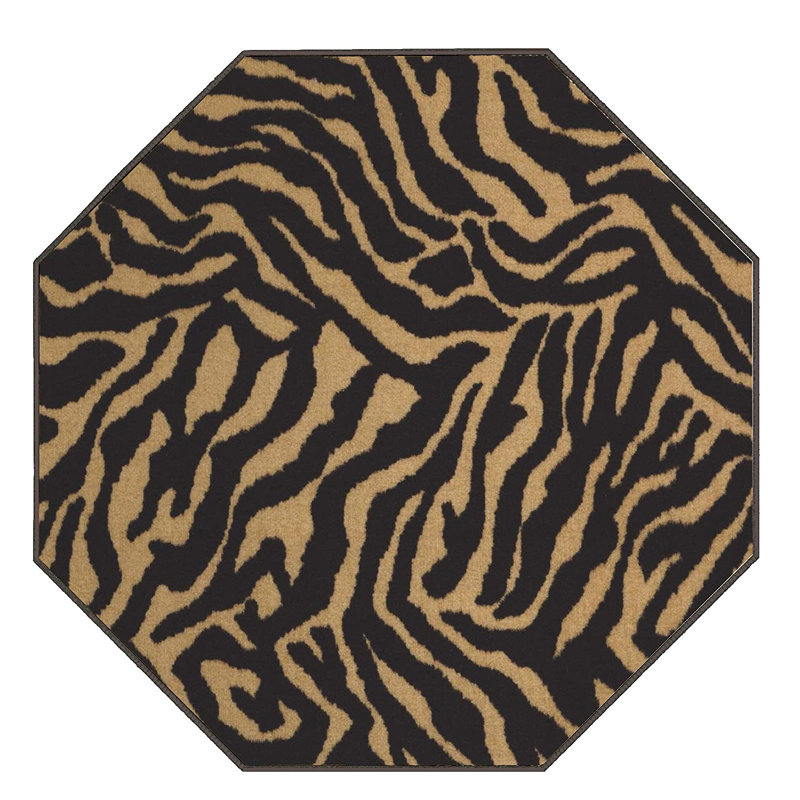 Jailinne Animal Print Indoor Rug, Octagon 5'