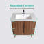 Meuble-lavabo autoportant 30 po en noyer rayé avec lavabo