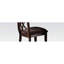 Ensemble de 2 chaises d'appoint en microfibre brune et finition noyer foncé