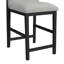 Tabouret de bar Canal avec dossier gris en tissu noir (2 par boîte)