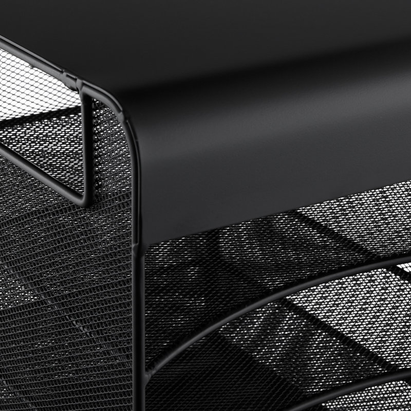 Onyx Mesh Solid Top Horizontal Hanging Paper Tray