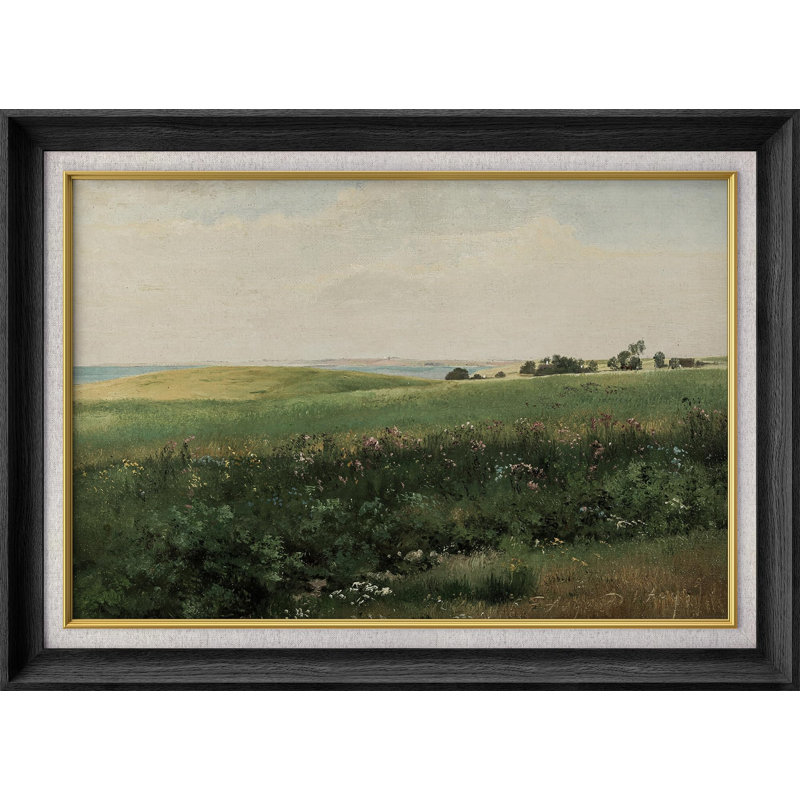 IDÉE4WALL Art mural encadré de qualité supérieure vert émeraude rustique prairie nature sauvage illustrations beaux-arts maison de campagne / campagne décorative rustique rétro antique classique pour chambre à coucher