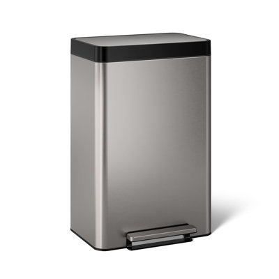Reset Kitchen Trash Can, Stainless Steel Hand Free Step Trash Can with Quiet-Close Lid
