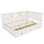 L-Shaped Bed Frame with Drawer and and Bookcase,Corner Bed Wooden Captain Bed-466131552