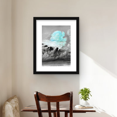 Blue Clouds - Blue Shapes Framed Matted Print for Home Decor