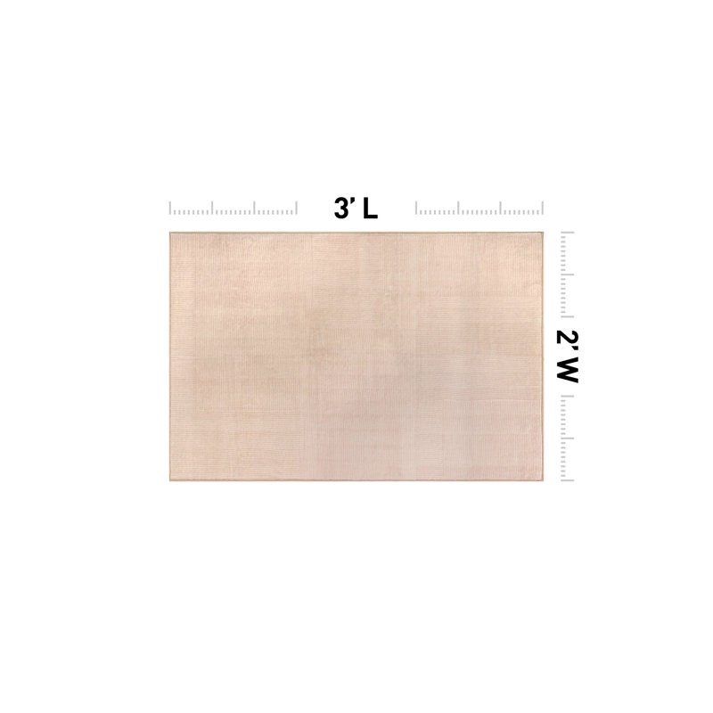 Tapis crème antidérapant Linear Block, Crème, 2 pi x 3 pi