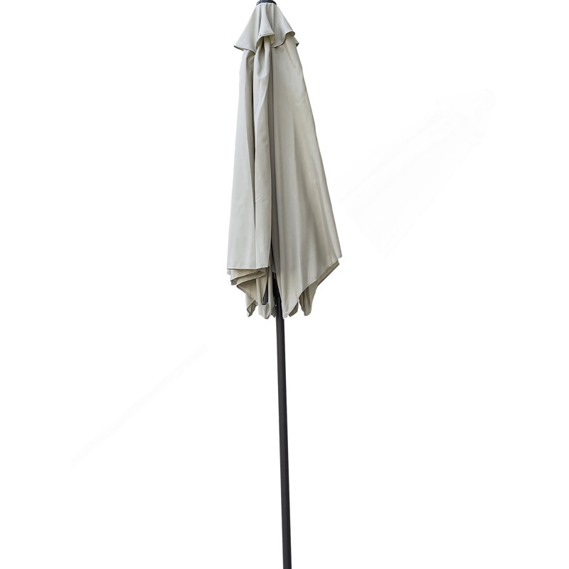 Parasol d'extérieur à bouton poussoir et manivelle, Rosée givrée
