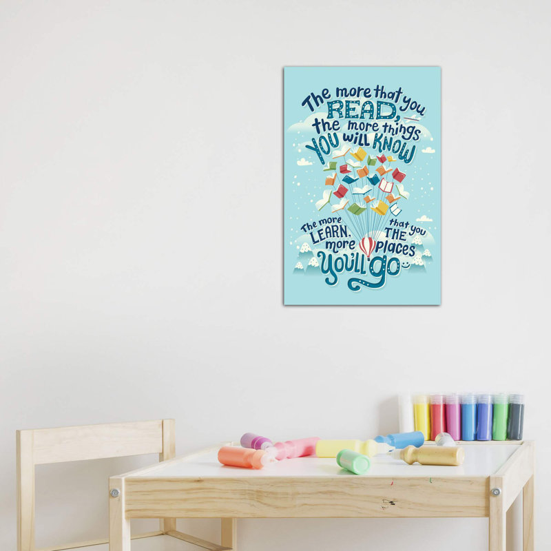 Dr Seuss Quote par Risa Rodil - reproduction d'art textuel, Pas de tapis, Toile tendue, H 48 po x l 32 po x P 1,5 po