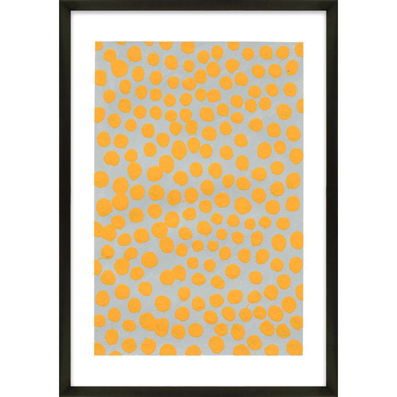 Navi Safran sur gris par Michela Sorrentino - Peinture, H 50 po x l 35 po x P 1,25 po, Noir