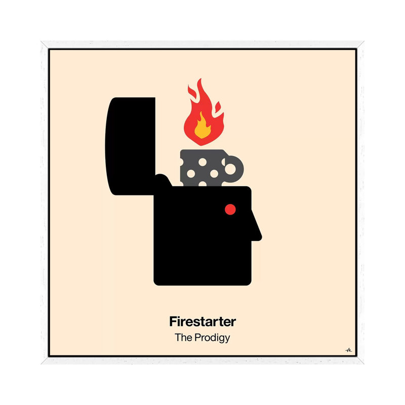 Firestarter 1 Piece Wall Art on Canvas, 45.72 cm H x 45.72 cm W, White Floated Frame
