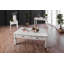 Table de bout de style transitionnel au fini blanc antique avec tiroir et table basse style pieds tournés - non incluse