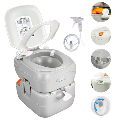 SereneLife 3.2 Gallons GPF Round Floor Mounted Two-Piece Toilet (Seat Included)