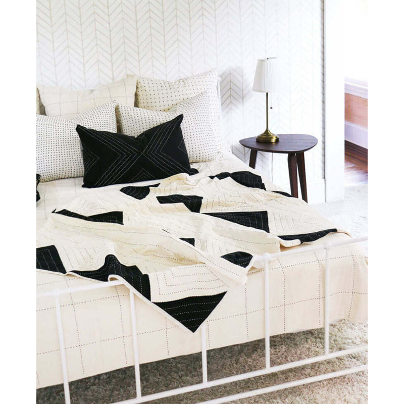 Polka Dots 100% Cotton Sham, White/Black