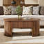 Wooden Coffee Table with Storage, Oval Living Room Table