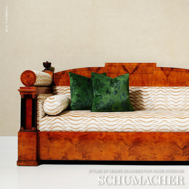 Sabi Tiger Velvet Fabric, Camel