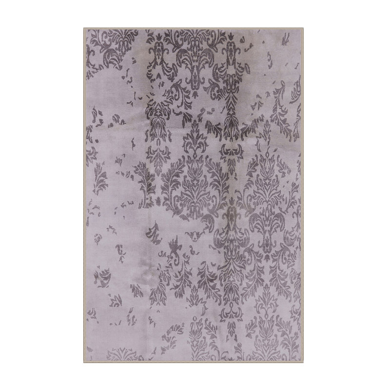 Tapis mauve à motif floral Harriette, Carré 5 pi